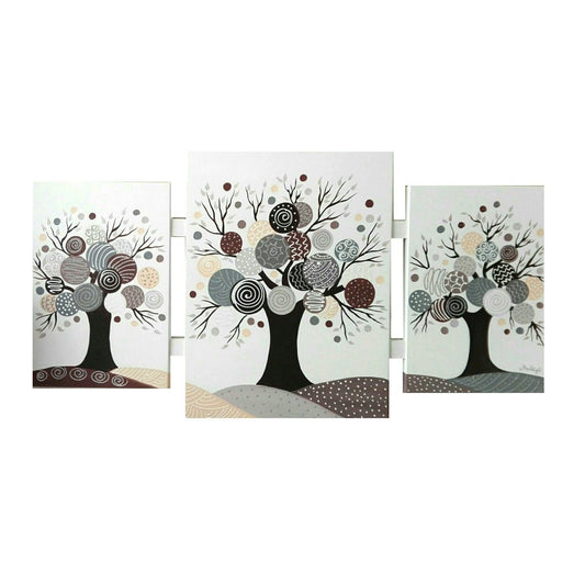 ALBERO CON SFERE COLORI SFUMATI MARRONI/TORTORA CON DECORI ARGENTO