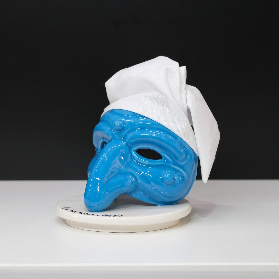 Maschera di Pulcinella in Ceramica da appoggio